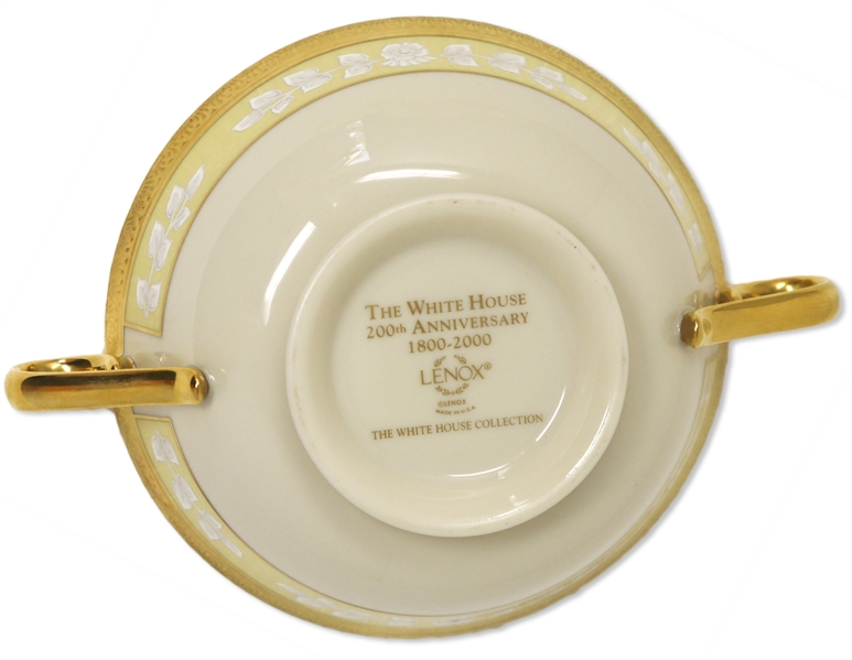 Bill Clinton White House China Soup Bowl and Saucer to Honor the 200th Anniversary of the White House